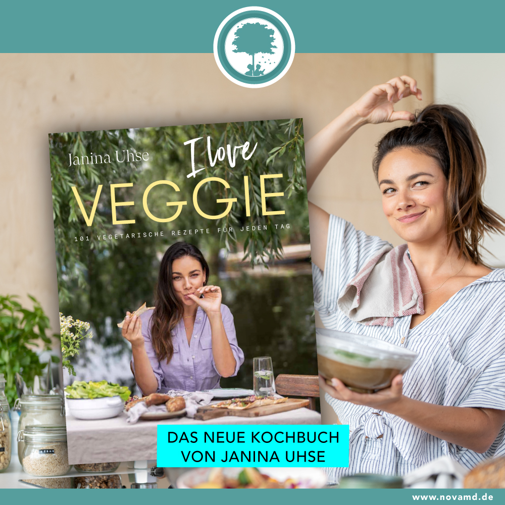 Schauspielerin und Food-Bloggerin Janina Uhse launcht vegetarisches Kochbuch | Vertrieb exklusiv durch Nova MD
