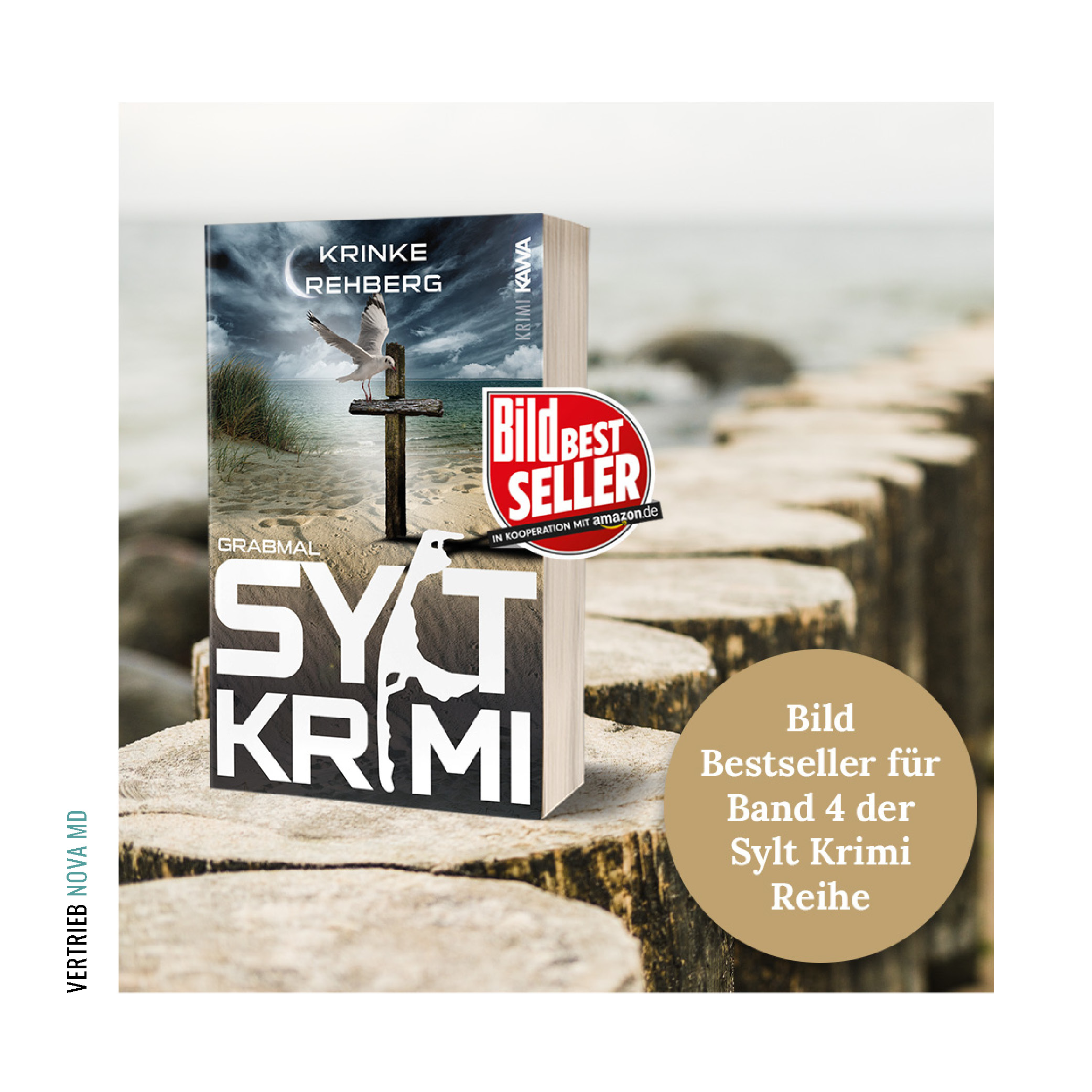 Buchcover "SYLTKRIMI Grabmal" mit Bildbestseller Auszeichnung
