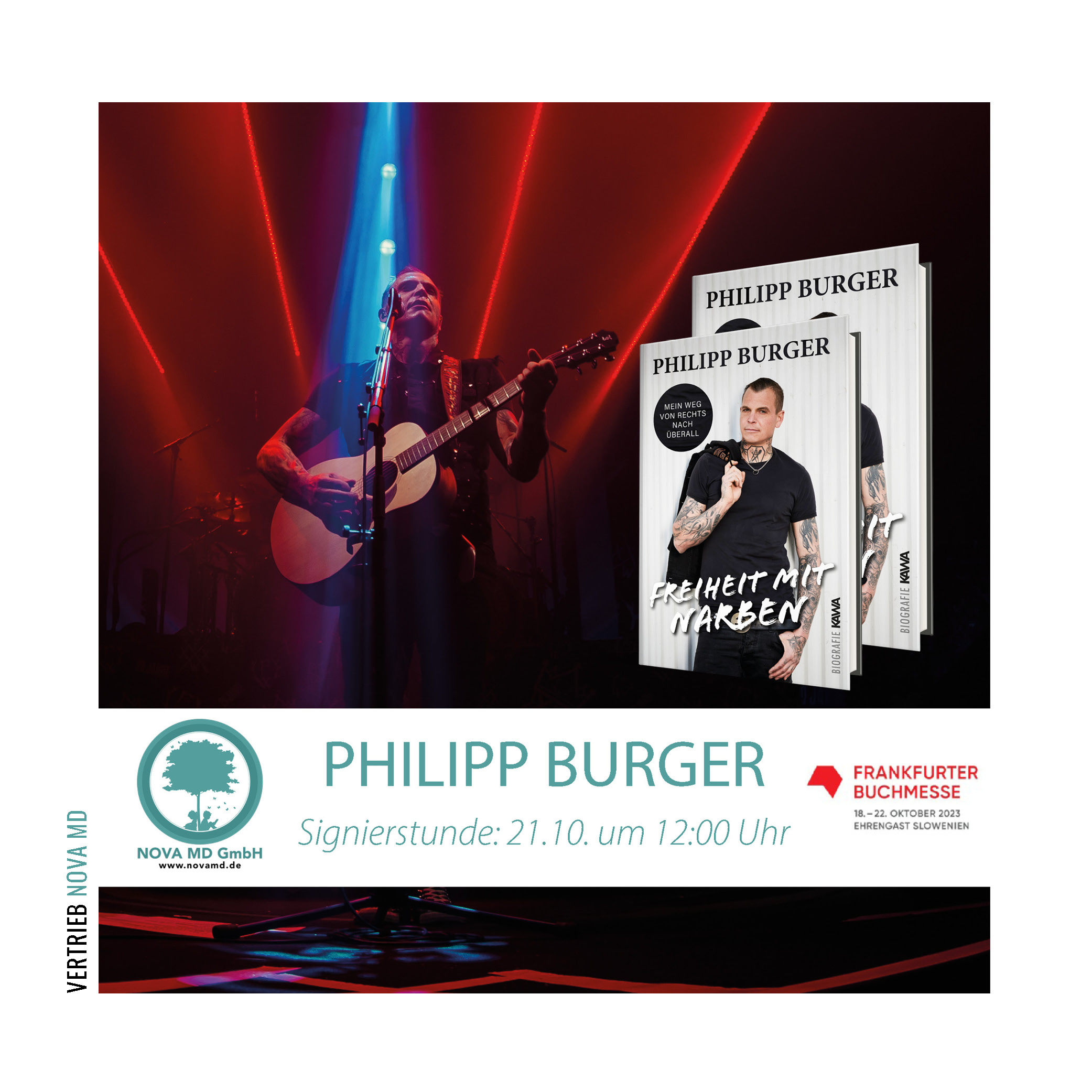 Frei.Wild Sänger Philipp Burger und sein neues Buch mit Ankündigung für Signierstunde