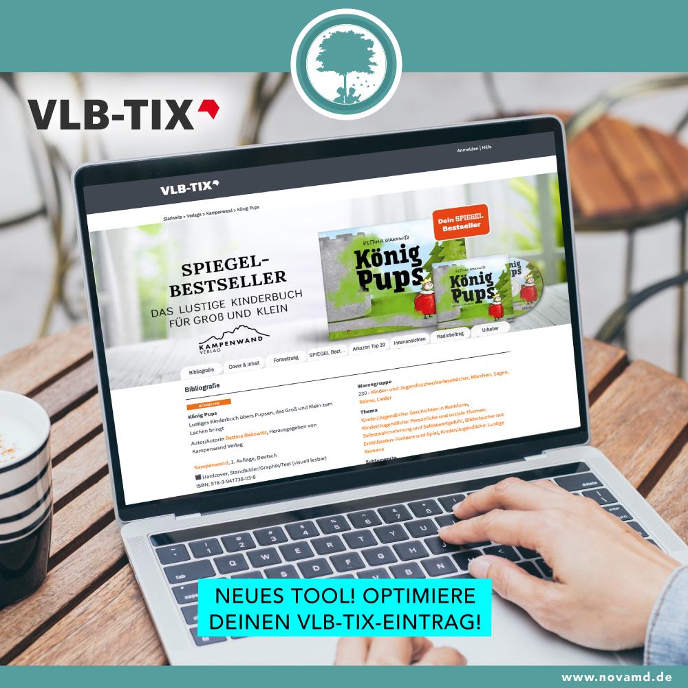 Optimiere jetzt Deinen VLB-TIX-Eintrag für den Buchhandel über das neue Tool in Deinem Feiyr Account!