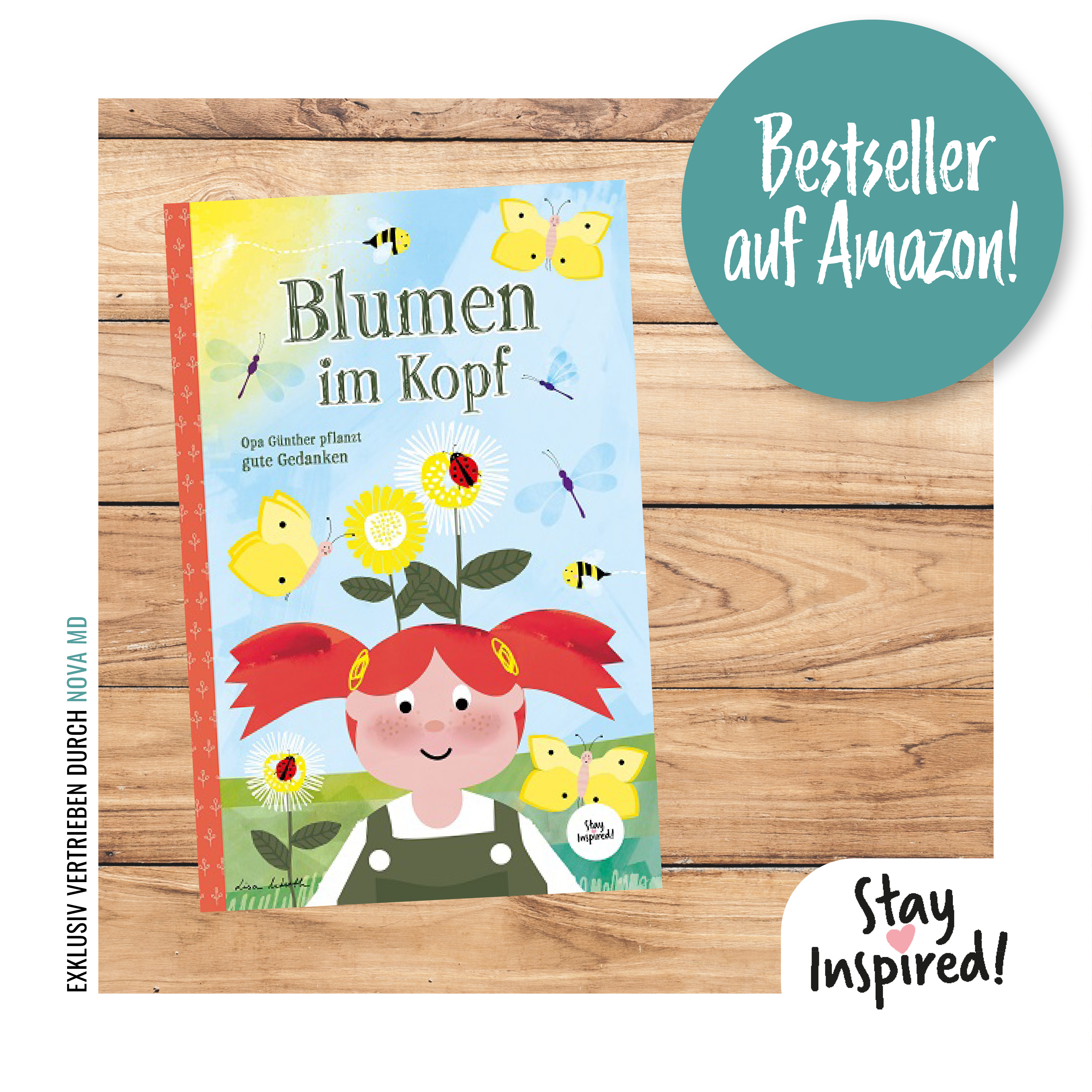 Das neue Kinderbuch „Blumen im Kopf. Opa Günther pflanzt gute Gedanken“ der diplomierten Grafikdesignerin Lisa Wirth ist diese Woche auf Platz 1 der Amazon Bestseller Charts eingestiegen!